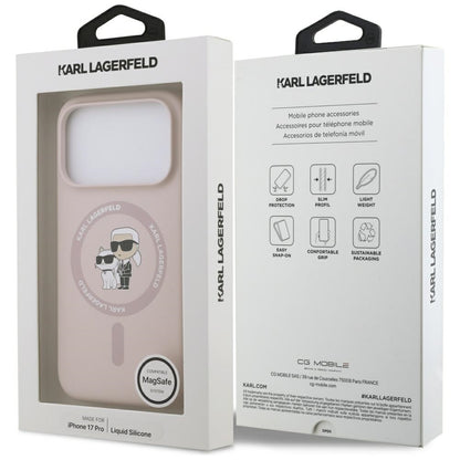 Husa MagSafe pentru Apple iPhone 17 Pro, Karl Lagerfeld, Ring Karl & Choupette, Roz