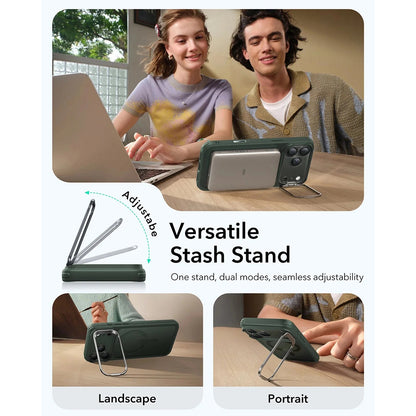 Husa MagSafe pentru Apple iPhone 17 Pro Max, ESR, Classic Hybrid Kickstand, Verde Satinata