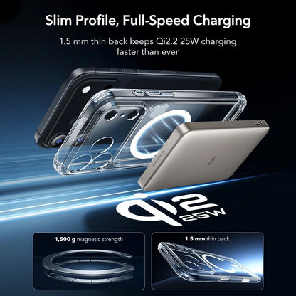 Husa MagSafe pentru Apple iPhone 17 Pro Max, ESR, Classic Hybrid with Screen Protector, Transparenta