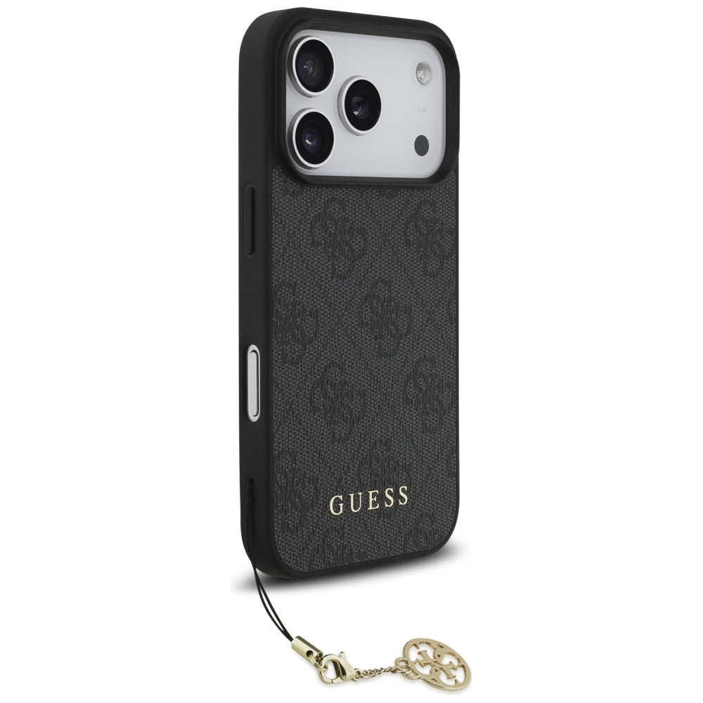 Husa MagSafe pentru Apple iPhone 17 Pro Max, Guess, 4G Charm Cradle, Neagra