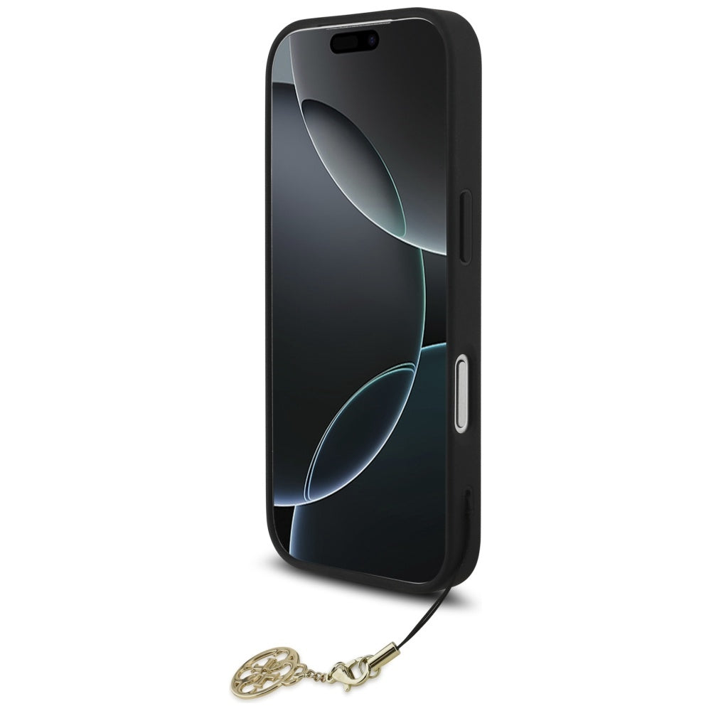 Husa MagSafe pentru Apple iPhone 17 Pro Max, Guess, 4G Charm Cradle, Neagra