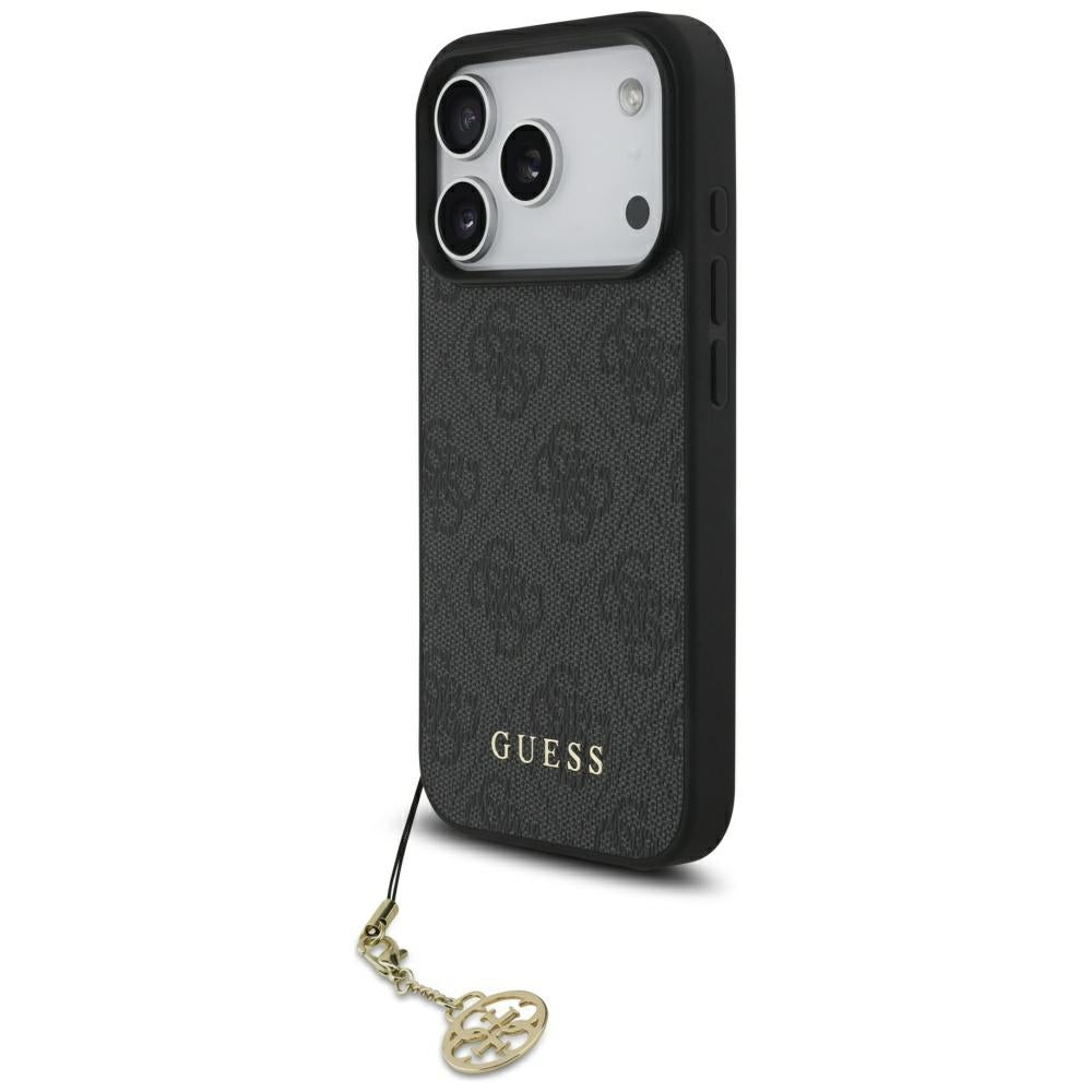 Husa MagSafe pentru Apple iPhone 17 Pro Max, Guess, 4G Charm Cradle, Neagra