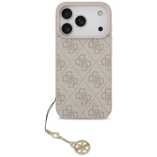 Husa MagSafe pentru Apple iPhone 17 Pro Max, Guess, 4G Charm Cradle, Roz