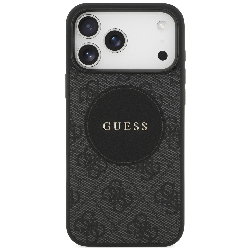 Husa MagSafe pentru Apple iPhone 17 Pro Max, Guess, 4G Circle Classic Logo, Neagra