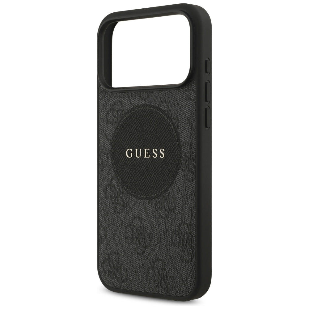 Husa MagSafe pentru Apple iPhone 17 Pro Max, Guess, 4G Circle Classic Logo, Neagra