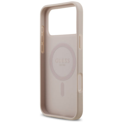 Husa MagSafe pentru Apple iPhone 17 Pro Max, Guess, 4G Circle Classic Logo, Roz