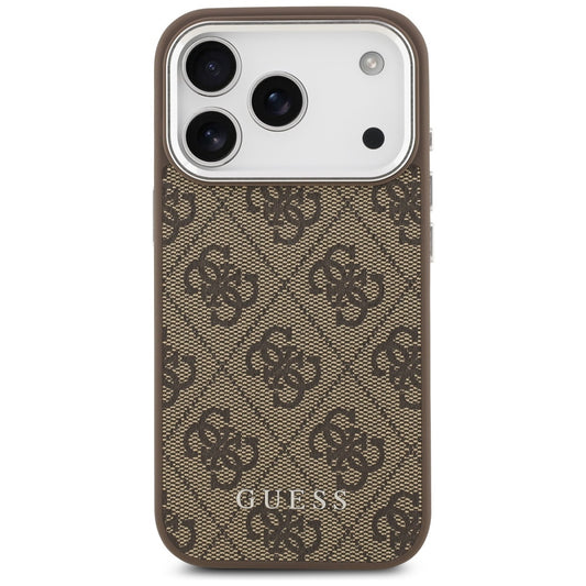 Husa MagSafe pentru Apple iPhone 17 Pro Max, Guess, 4G Classic Logo, Maro