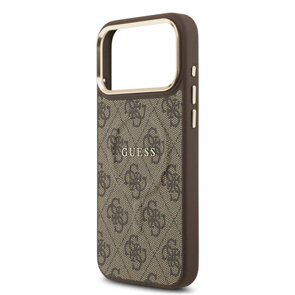 Husa MagSafe pentru Apple iPhone 17 Pro Max, Guess, 4G Classic, Maro
