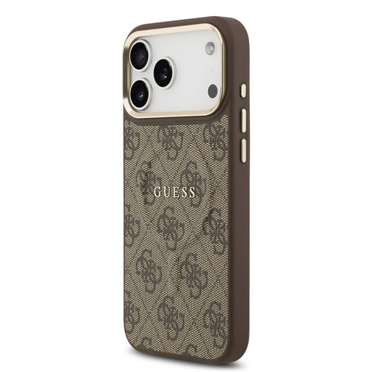 Husa MagSafe pentru Apple iPhone 17 Pro Max, Guess, 4G Classic, Maro