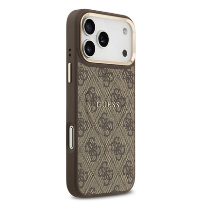 Husa MagSafe pentru Apple iPhone 17 Pro Max, Guess, 4G Classic, Maro