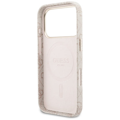 Husa MagSafe pentru Apple iPhone 17 Pro Max, Guess, 4G Script Logo, Roz