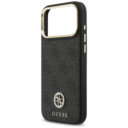 Husa MagSafe pentru Apple iPhone 17 Pro Max, Guess, 4G Strass Logo, Neagra