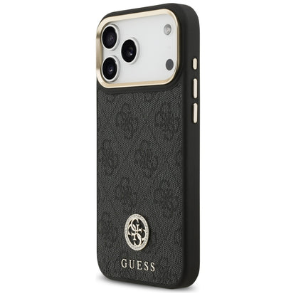Husa MagSafe pentru Apple iPhone 17 Pro Max, Guess, 4G Strass Logo, Neagra