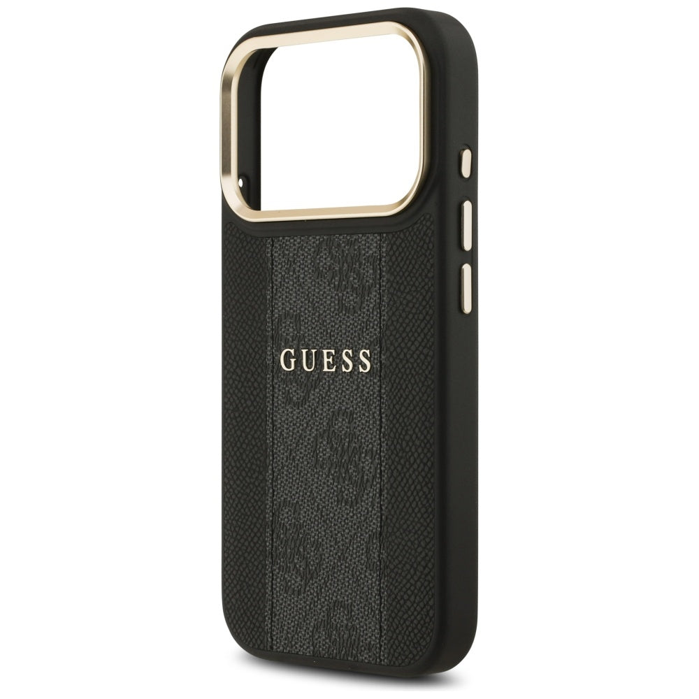 Husa MagSafe pentru Apple iPhone 17 Pro Max, Guess, 4G Stripe, Neagra