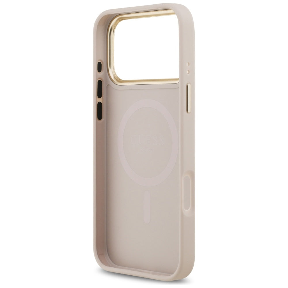 Husa MagSafe pentru Apple iPhone 17 Pro Max, Guess, 4G Stripe, Roz