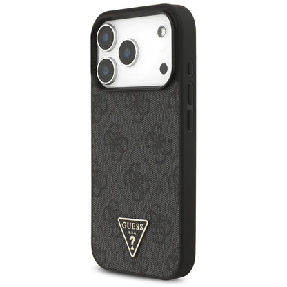 Husa MagSafe pentru Apple iPhone 17 Pro Max, Guess, 4G Triangle Logo with Cord Strap, Neagra