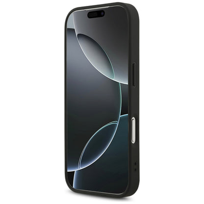 Husa MagSafe pentru Apple iPhone 17 Pro Max, Guess, 4G Triangle Strass, Neagra