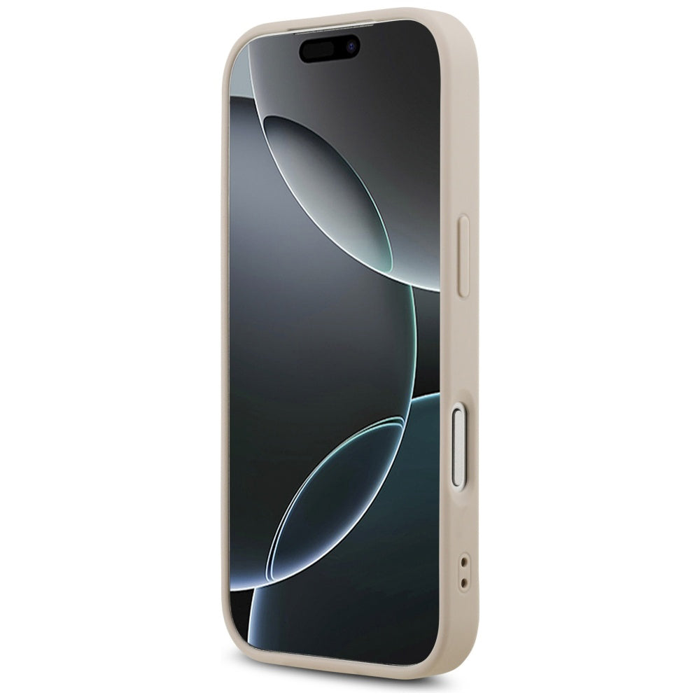 Husa MagSafe pentru Apple iPhone 17 Pro Max, Guess, 4G Triangle Strass, Roz