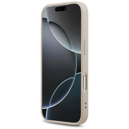 Husa MagSafe pentru Apple iPhone 17 Pro Max, Guess, 4G Triangle Strass, Roz