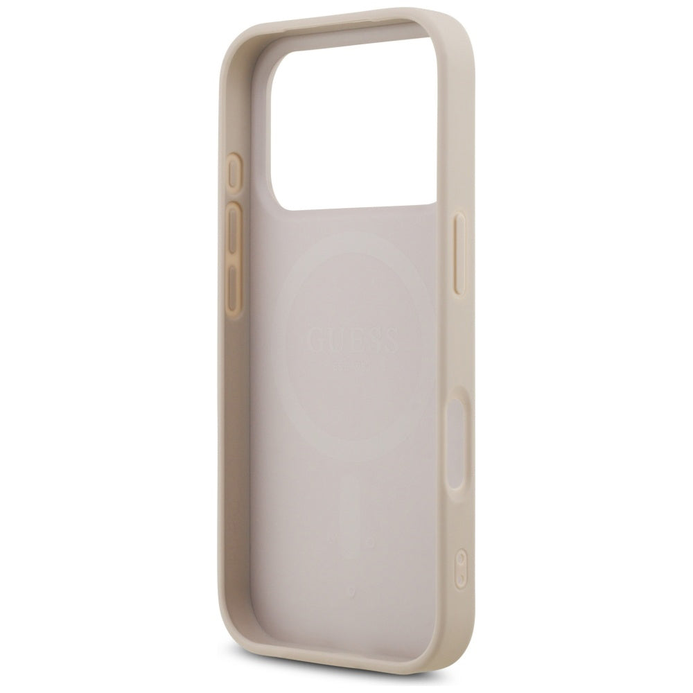 Husa MagSafe pentru Apple iPhone 17 Pro Max, Guess, 4G Triangle Strass, Roz