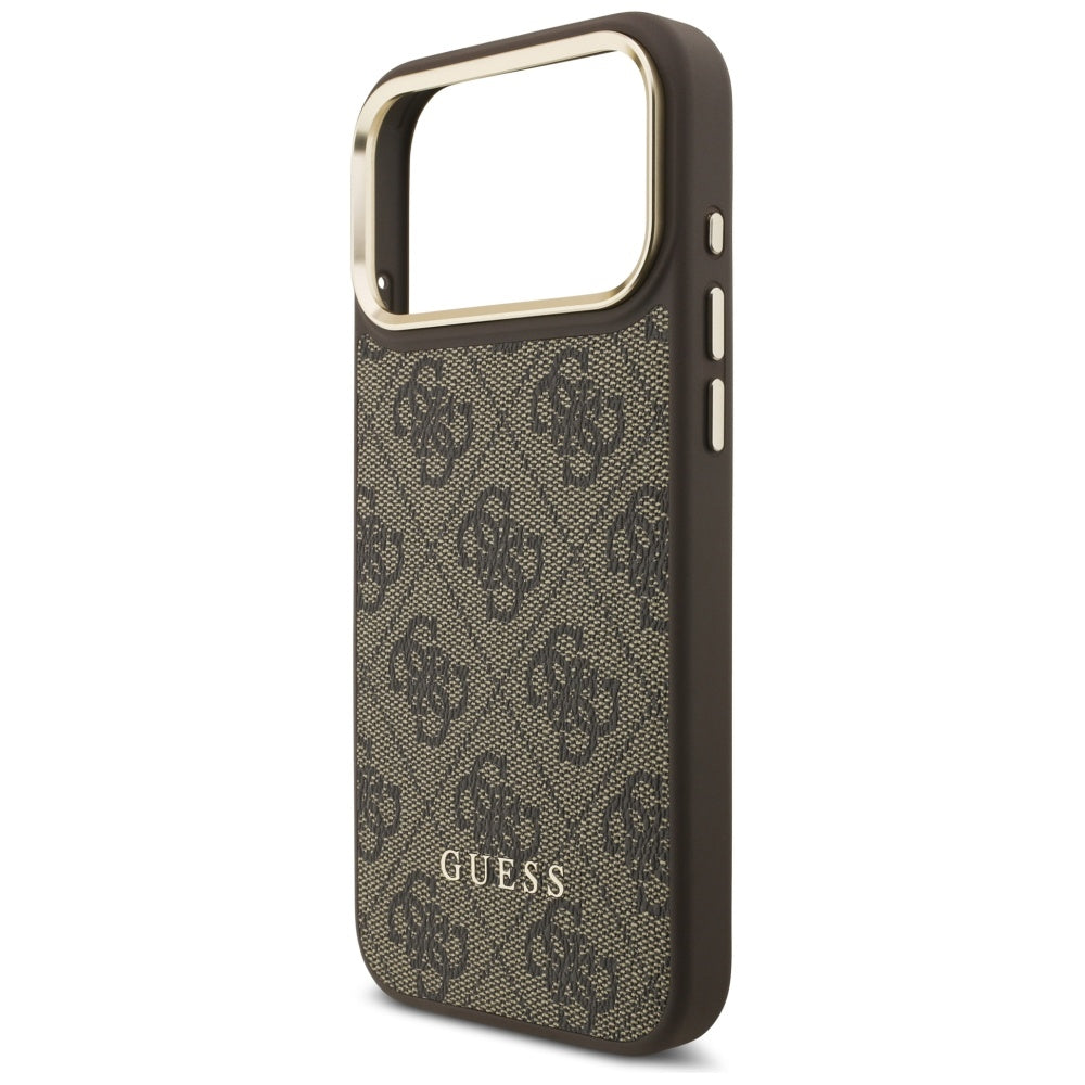 Husa MagSafe pentru Apple iPhone 17 Pro Max, Guess, Cardslot 4G, Maro
