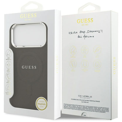 Husa MagSafe pentru Apple iPhone 17 Pro Max, Guess, Classic Logo, Maro