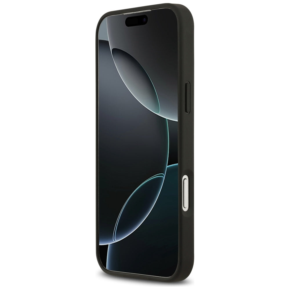 Husa MagSafe pentru Apple iPhone 17 Pro Max, Guess, Grained Flowers, Neagra