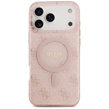 Husa MagSafe pentru Apple iPhone 17 Pro Max, Guess, IML 4G Background, Roz