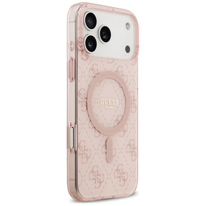 Husa MagSafe pentru Apple iPhone 17 Pro Max, Guess, IML 4G Background, Roz