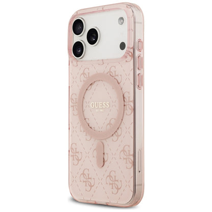 Husa MagSafe pentru Apple iPhone 17 Pro Max, Guess, IML 4G Background, Roz