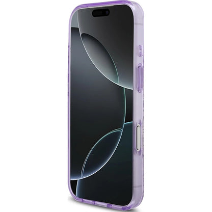 Husa MagSafe pentru Apple iPhone 17 Pro Max, Guess, IML Flower & Tonal Circle, Mov