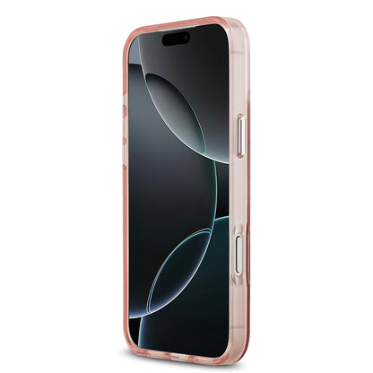 Husa MagSafe pentru Apple iPhone 17 Pro Max, Guess, IML Gradient Triangle Logo, Roz