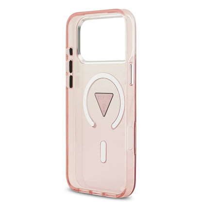 Husa MagSafe pentru Apple iPhone 17 Pro Max, Guess, IML Gradient Triangle Logo, Roz
