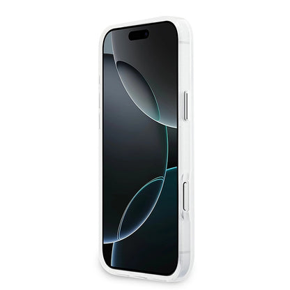 Husa MagSafe pentru Apple iPhone 17 Pro Max, Guess, IML Gradient Triangle Logo, Transparenta