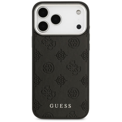 Husa MagSafe pentru Apple iPhone 17 Pro Max, Guess, Peony Hot Stamp Script, Neagra