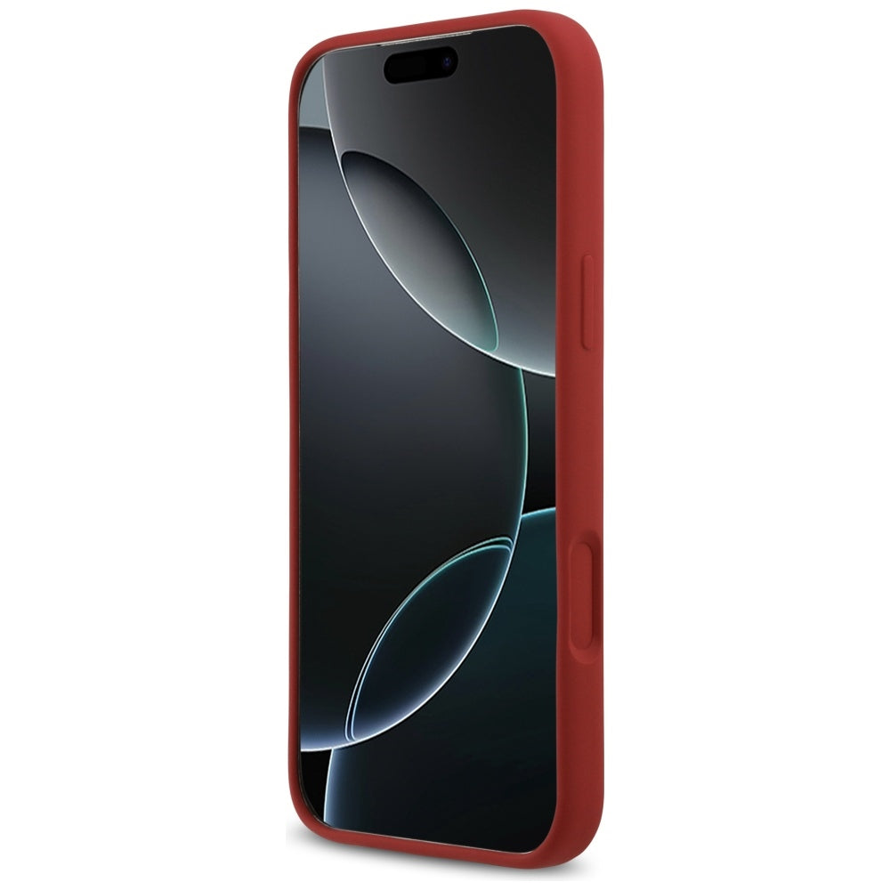 Husa MagSafe pentru Apple iPhone 17 Pro Max, Guess, Script Metal Logo, Rosie