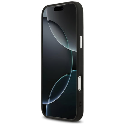 Husa MagSafe pentru Apple iPhone 17 Pro Max, Guess, Triangle Logo, Neagra Argintie