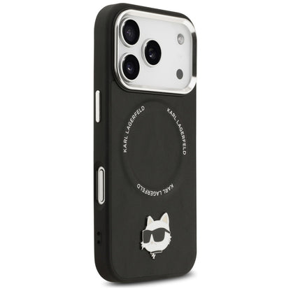 Husa MagSafe pentru Apple iPhone 17 Pro Max, Karl Lagerfeld, Choupette Pin, Neagra