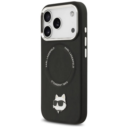 Husa MagSafe pentru Apple iPhone 17 Pro Max, Karl Lagerfeld, Choupette Pin, Neagra