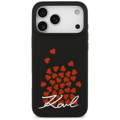 Husa MagSafe pentru Apple iPhone 17 Pro Max, Karl Lagerfeld, Heart Sign Logo, Neagra