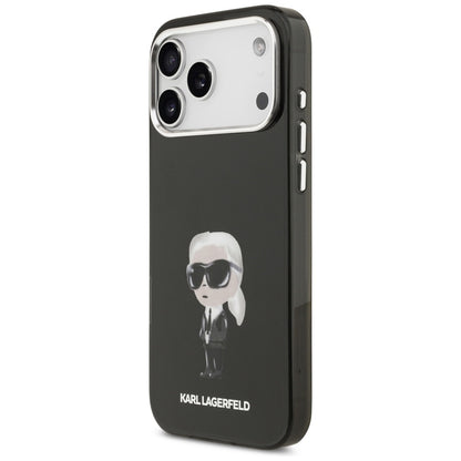 Husa MagSafe pentru Apple iPhone 17 Pro Max, Karl Lagerfeld, IML Aquarelle Karl Ikonik, Neagra