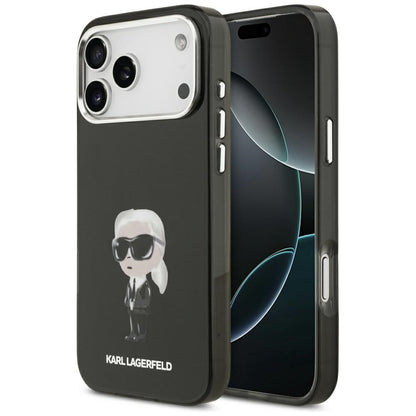 Husa MagSafe pentru Apple iPhone 17 Pro Max, Karl Lagerfeld, IML Aquarelle Karl Ikonik, Neagra