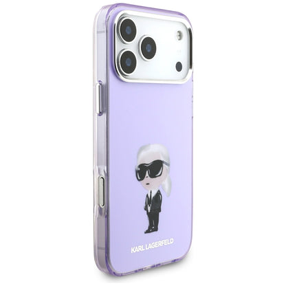 Husa MagSafe pentru Apple iPhone 17 Pro Max, Karl Lagerfeld, IML Aquarelle Logo Karl, Mov