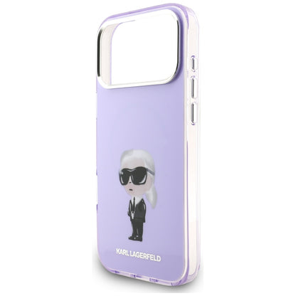 Husa MagSafe pentru Apple iPhone 17 Pro Max, Karl Lagerfeld, IML Aquarelle Logo Karl, Mov