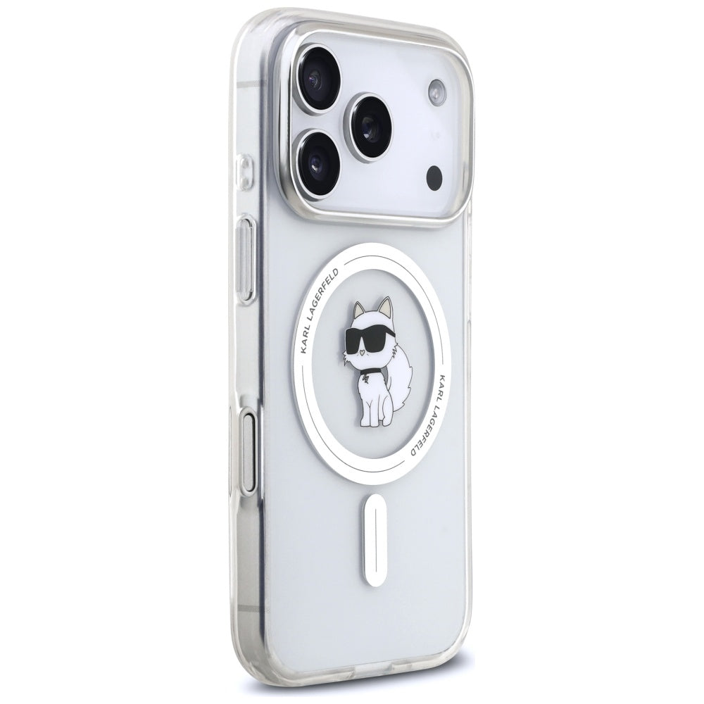 Husa MagSafe pentru Apple iPhone 17 Pro Max, Karl Lagerfeld, IML Choupette, Transparenta