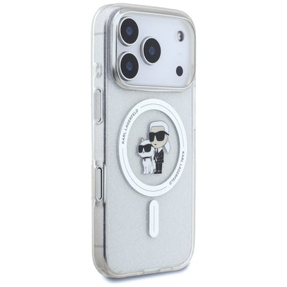 Husa MagSafe pentru Apple iPhone 17 Pro Max, Karl Lagerfeld, IML Glitter Karl & Choupette, Transparenta