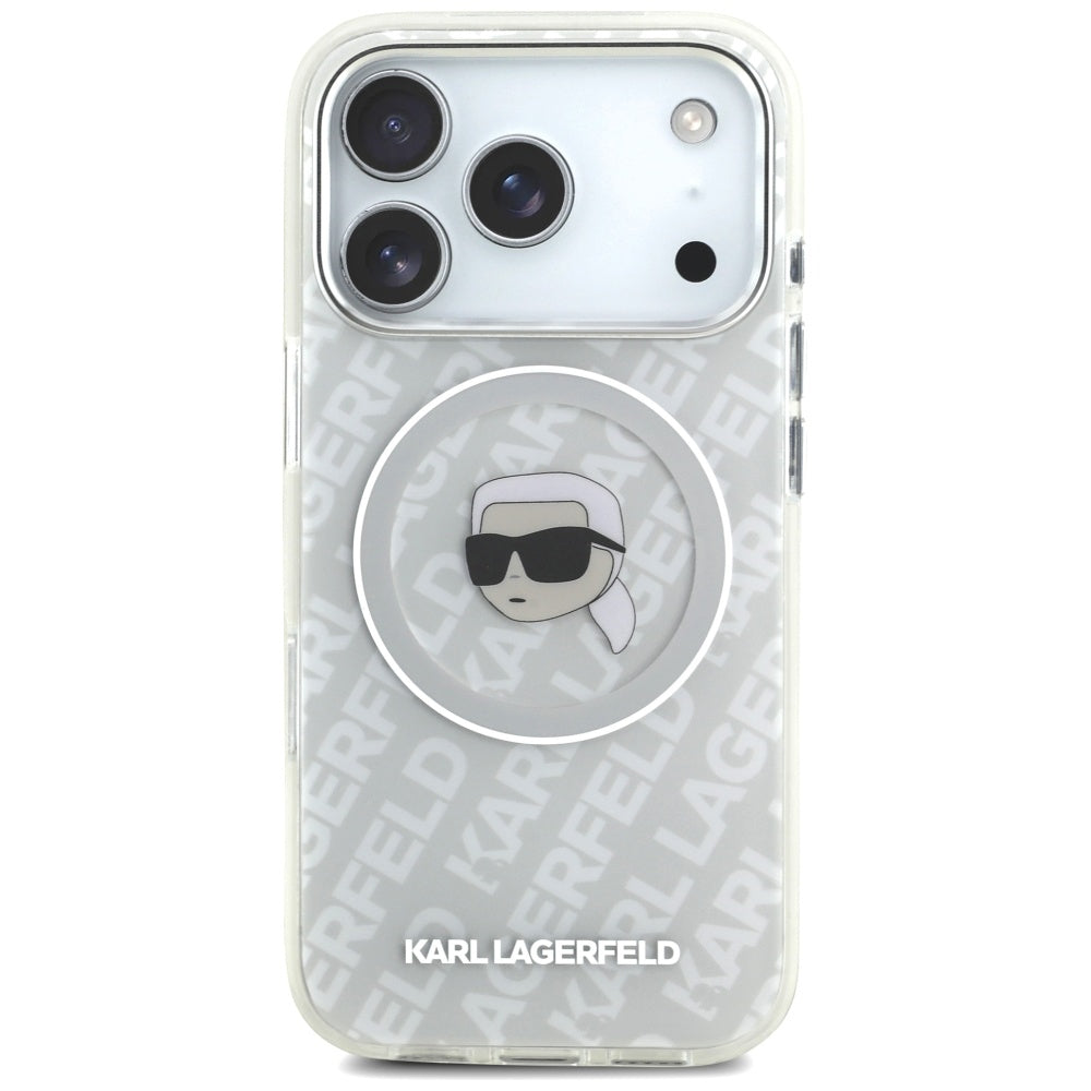 Husa MagSafe pentru Apple iPhone 17 Pro Max, Karl Lagerfeld, IML Karl`s Head, Gri