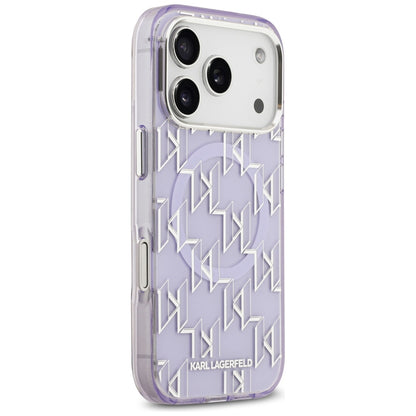 Husa MagSafe pentru Apple iPhone 17 Pro Max, Karl Lagerfeld, IML KL Monogram, Mov