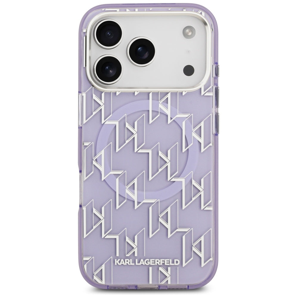 Husa MagSafe pentru Apple iPhone 17 Pro Max, Karl Lagerfeld, IML KL Monogram, Mov