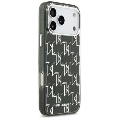Husa MagSafe pentru Apple iPhone 17 Pro Max, Karl Lagerfeld, IML KL Monogram, Neagra